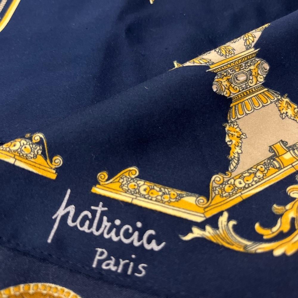 Patricia Paris Navy and Gold Scarf